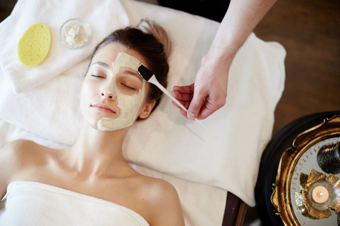 beautifying skincare facial in spa setting