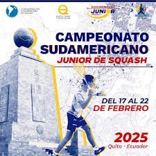 A poster for the campeonato sudamericano junior de squash.