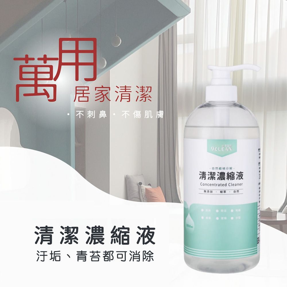 究淨宣研 9CLEAN 清潔濃縮液-1050毫升(2入組)