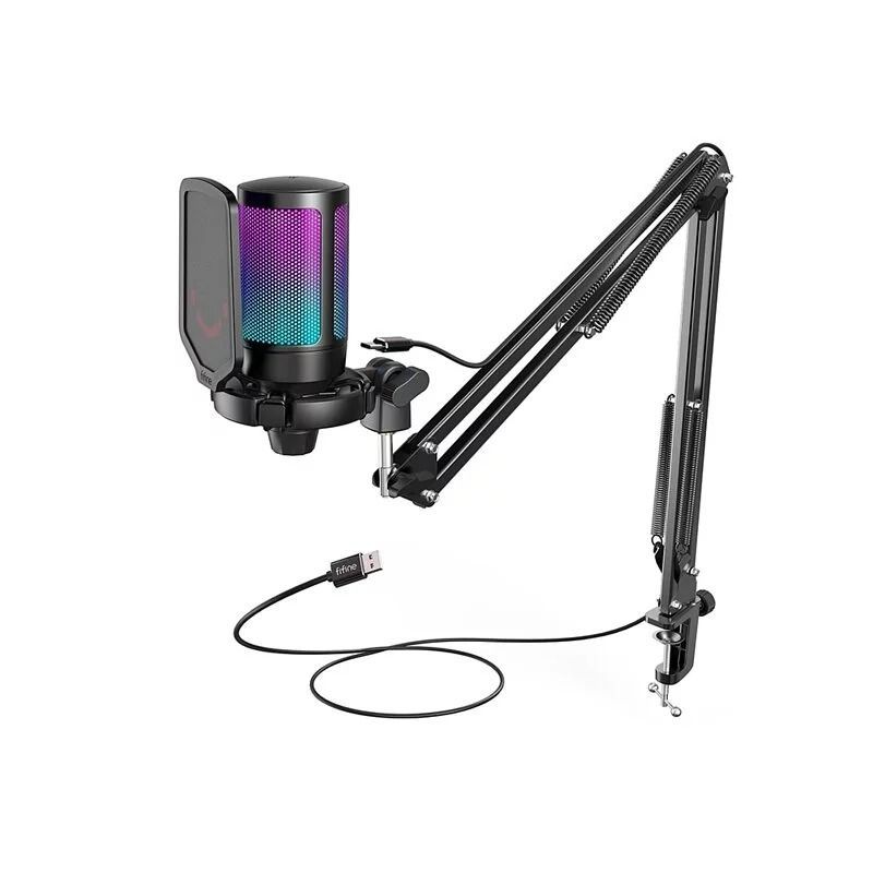 FIFINE A6T USB心型指向電容式RGB麥克風
