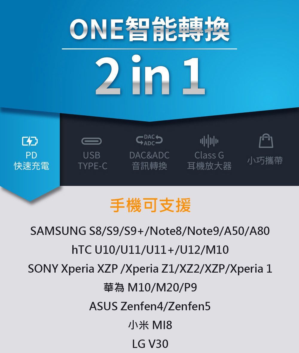 ONEmade Type-C 音樂&充電二合一轉換器