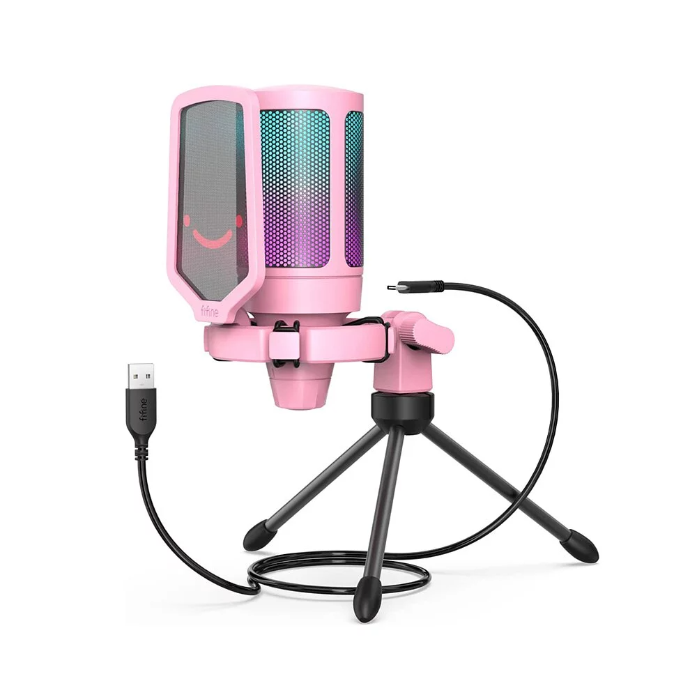 FIFINE A6V USB心型指向電容式RGB麥克風