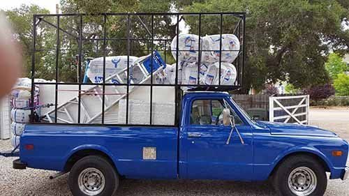 Wall Insulation — Pickup Truck With Insulation Materials in Oak View, CA