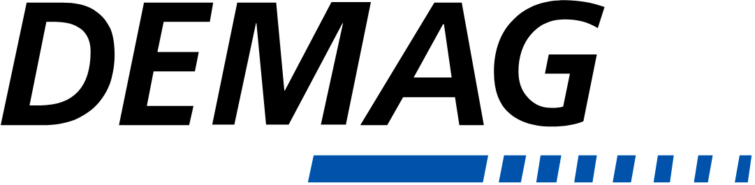 The demag logo is black and blue on a white background.