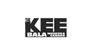 A black and white logo for the kee bala muskoka canada