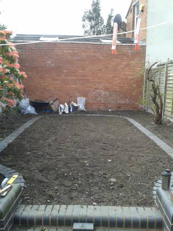area before laying the turf