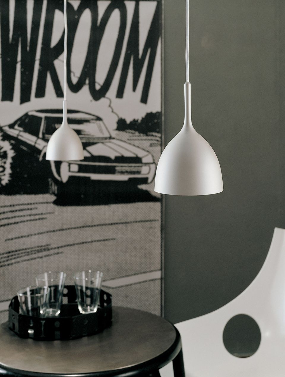 lampadari con lampadina a vista