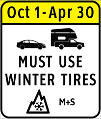 A sign that says `` must use winter tires '' | Silvhorn Automotive