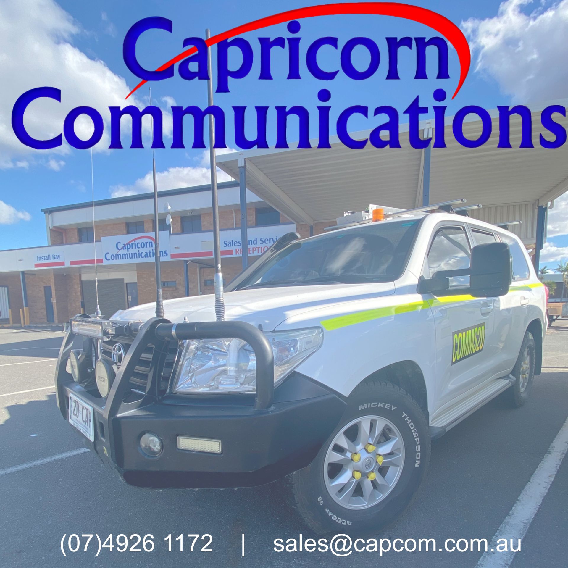 A Car with Capricorn Communication Text — Capricorn Communications in Kawana, QLD