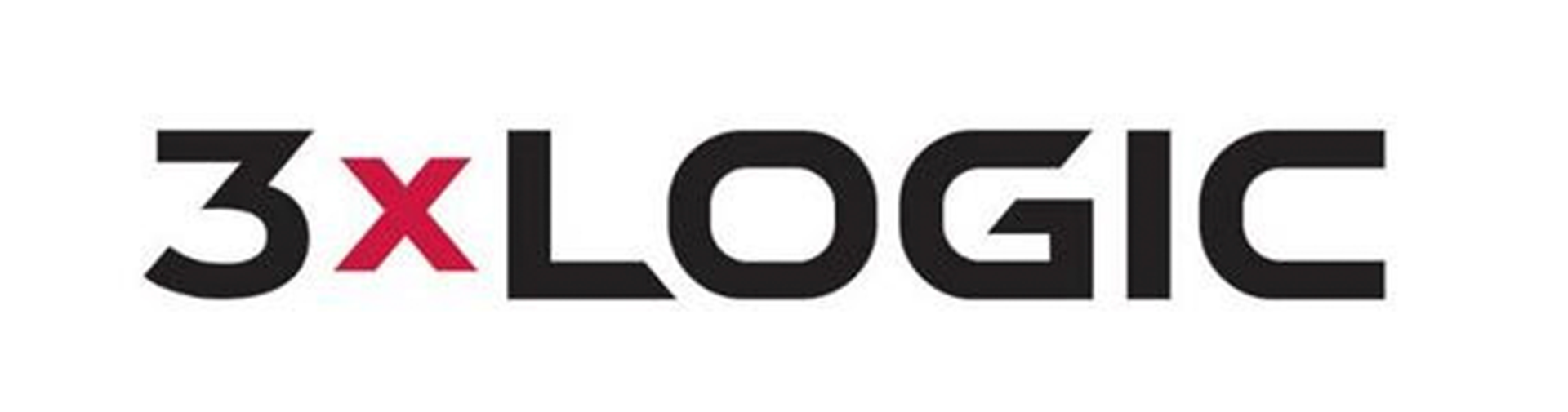 The logo for 3xlogic is black and red on a white background.