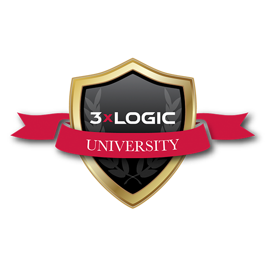 A shield with a red ribbon that says 3 logic university