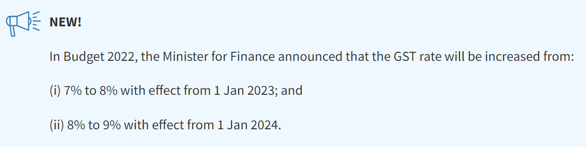 GST increase 2022