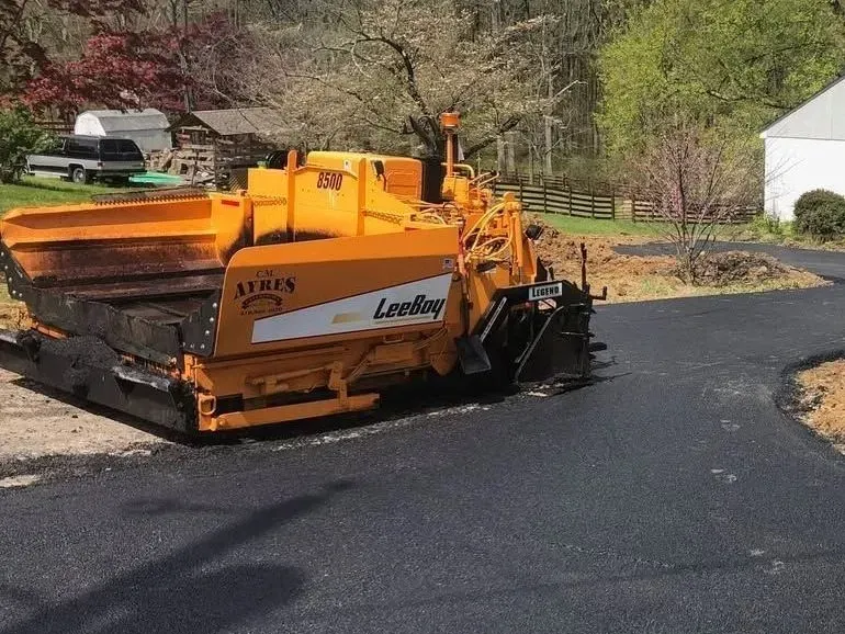 Residential driveway installation in progress by CM Ayres in Maryland