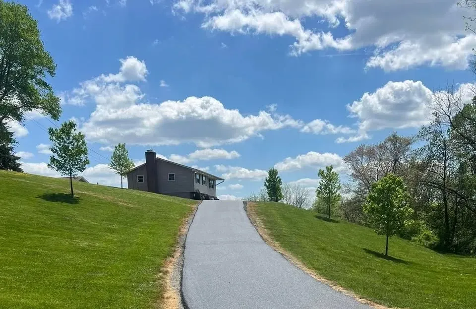 Freshly paved driveway completed by Maryland paving company CM Ayres