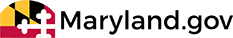 A logo for maryland gov with a flag on it