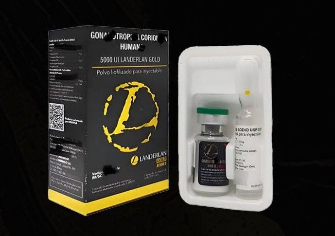 Una caja de gonadotropina coriónica humana (HCG) Landerlan 5000 UI