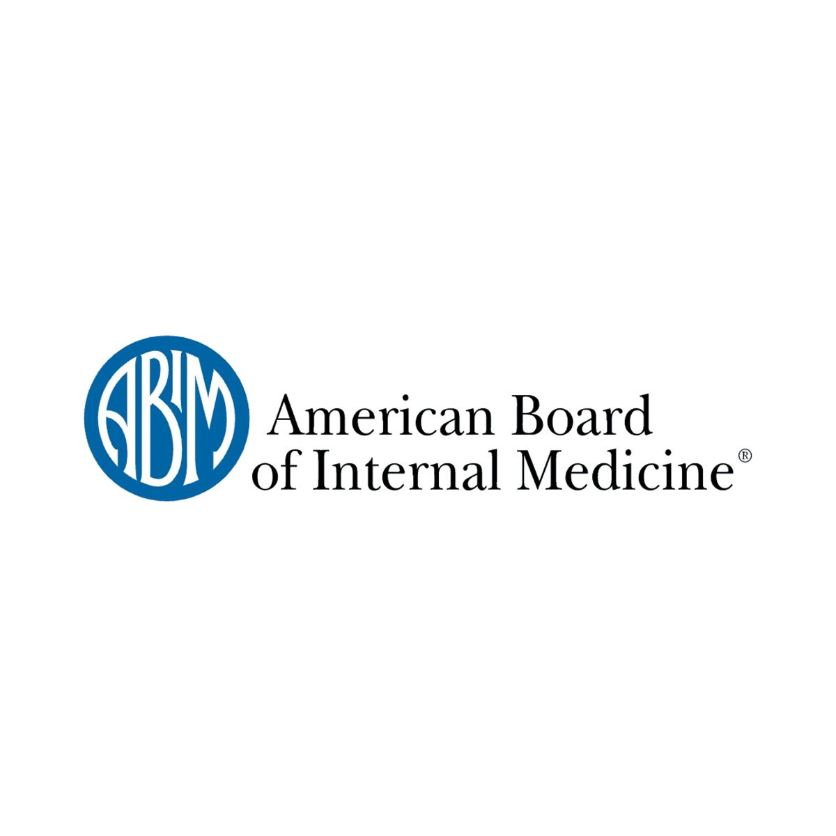 Logo for the American Board of Internal Medicine in blue and white.