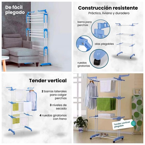 Un collage de imágenes que muestran diferentes tipos de tendederos.