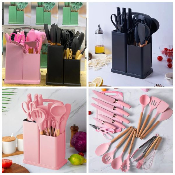 Un collage de cuatro imágenes que muestran diferentes tipos de utensilios de cocina.