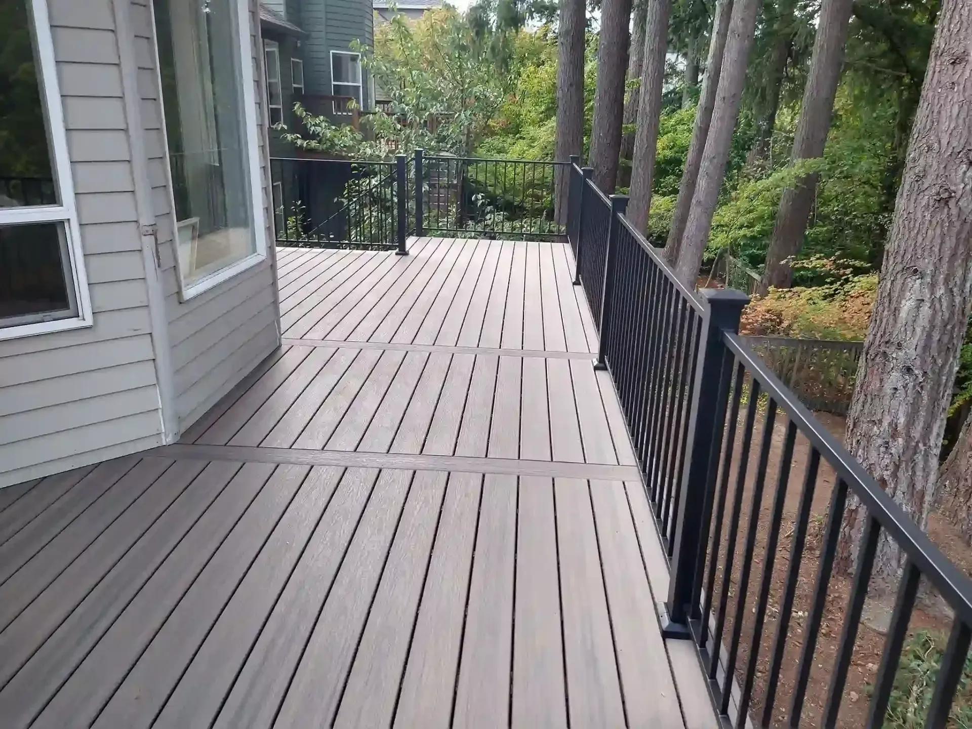 a huge grey deck in tri-cities, wa