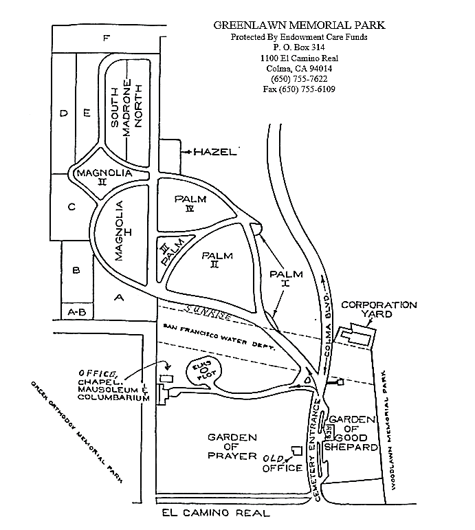 map of greenlawn memorial park