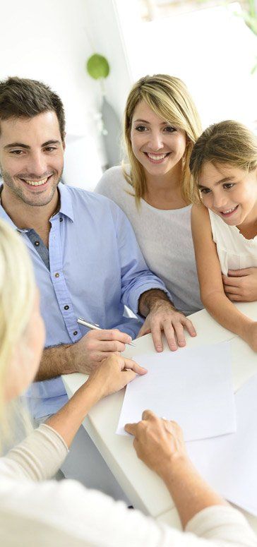 family with financial adviser