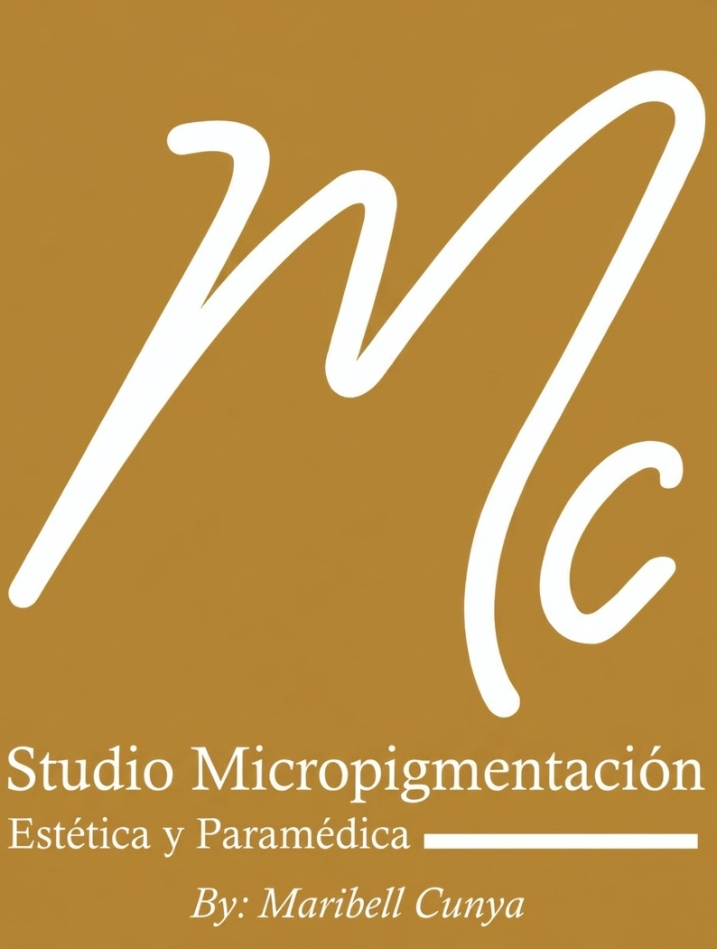 Logo for Studio Micropigmentación Estética y Paramédica by Maribell Cunya, featuring the white letters 