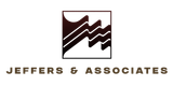 A logo for jeffers & associates with a wave in a square