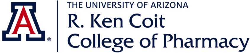 Logo of The University of Arizona R. Ken Coit College of Pharmacy. A red A is in a blue box.