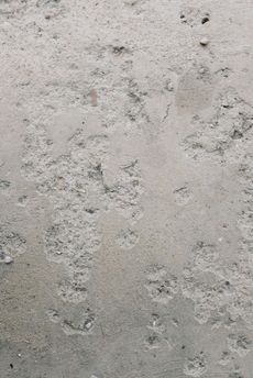 Gray, textured concrete surface with various imperfections and small holes.