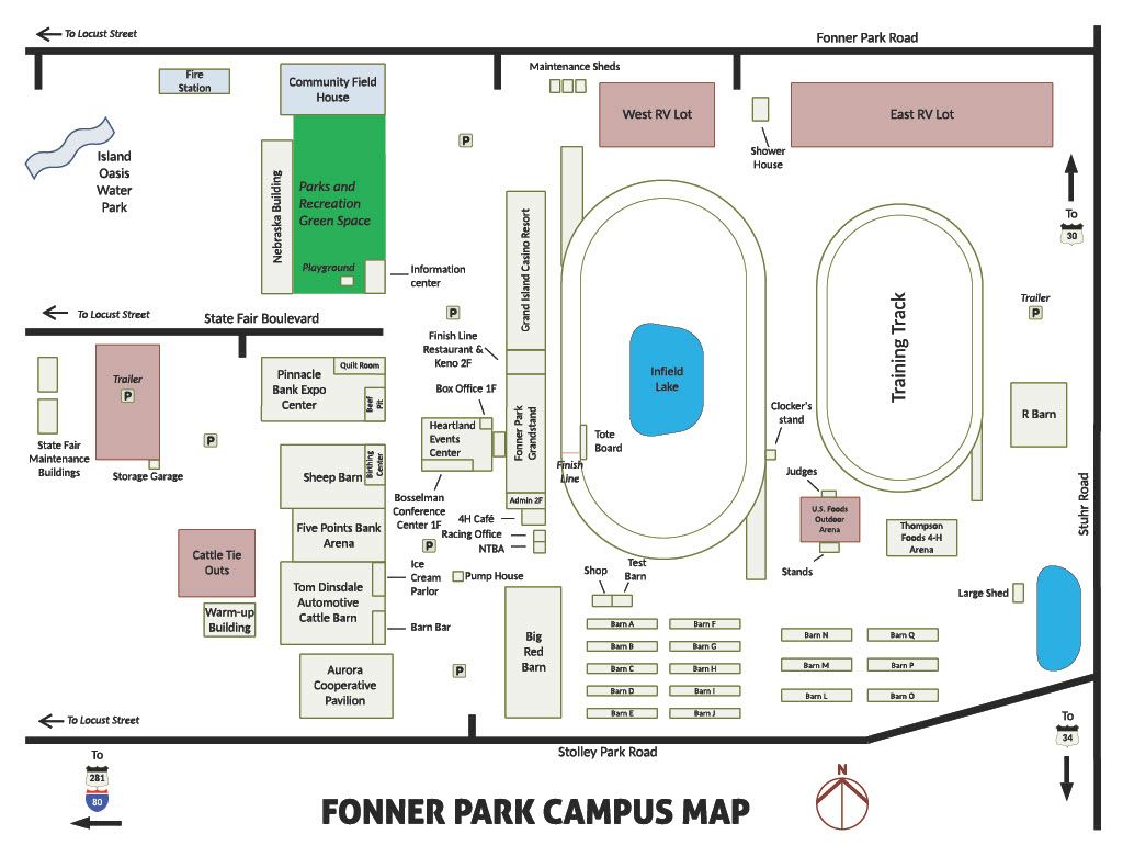 A map showing the location of fonner park campus