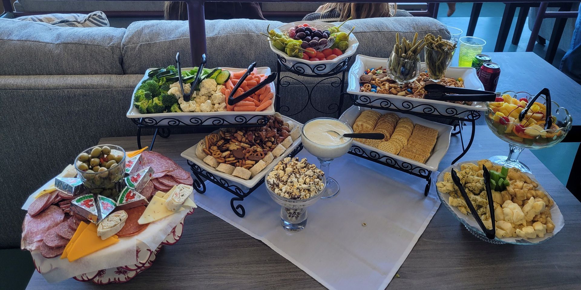 There are many different types of food on the table.