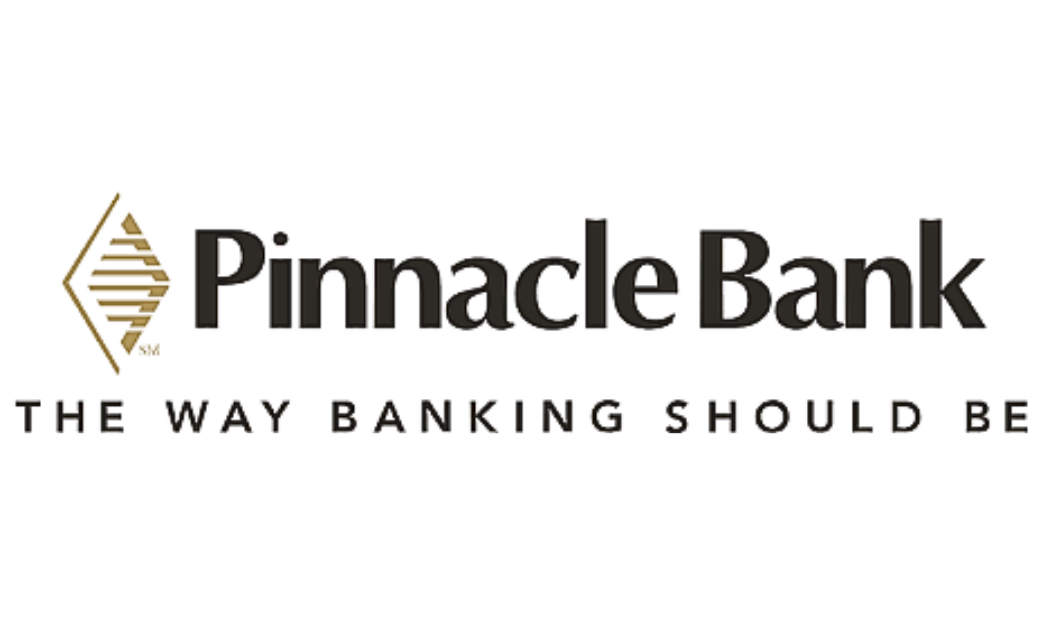 The pinnacle bank logo is black and gold and says `` the way banking should be ''.