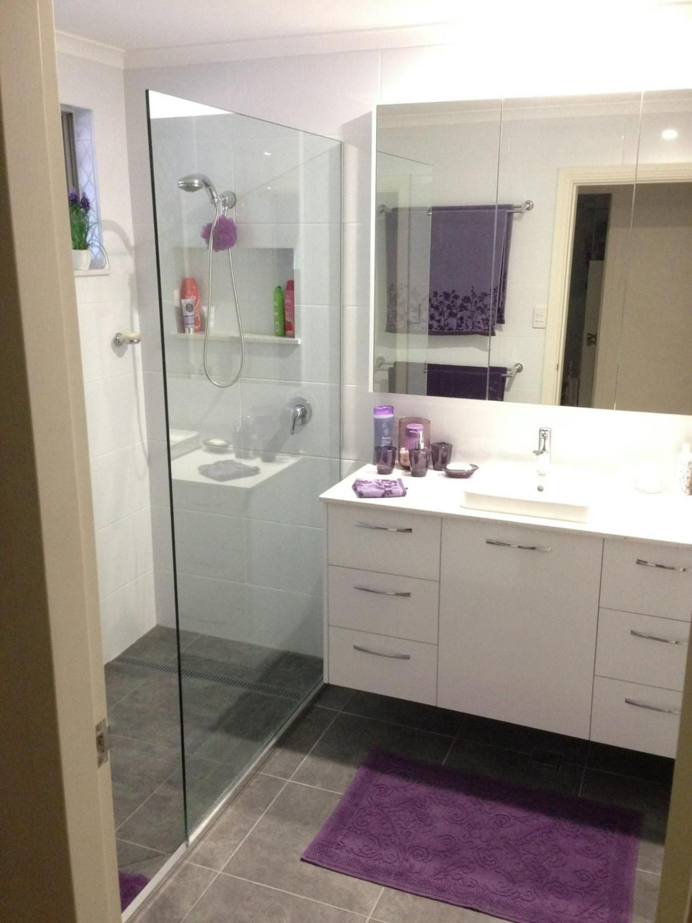 Bathroom With a Sink and a Walk in Shower — Advance Kitchens in Caloundra West, QLD