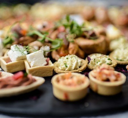 There are many different types of food on the table.