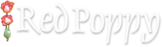 The word red poppy is on a white background