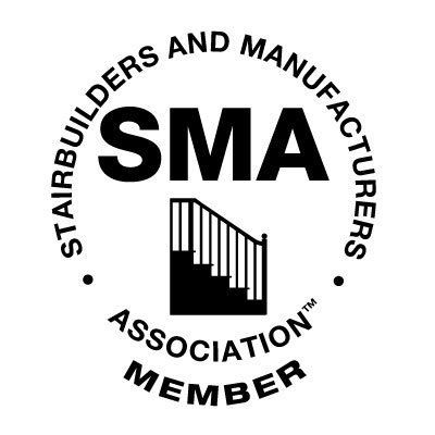 The logo for the stairbuilders and manufacturers association member.