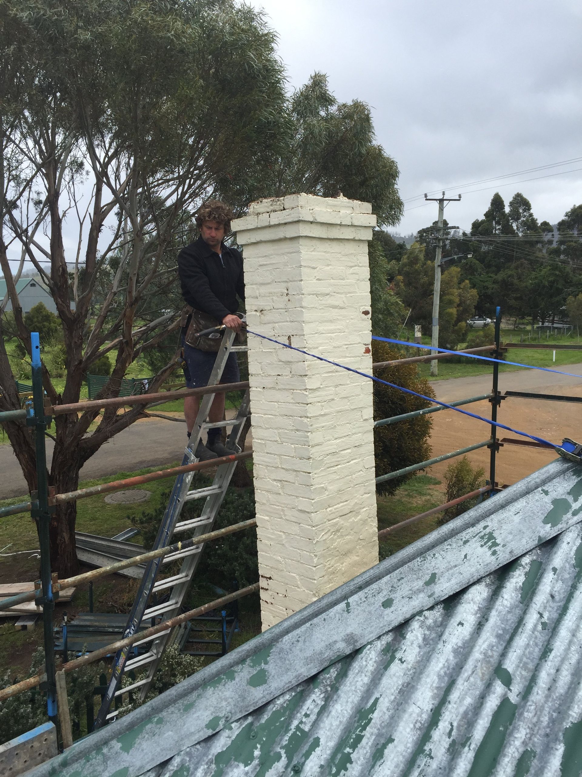 chimney removal and chimney restoration heritage slate roofing hobart australia