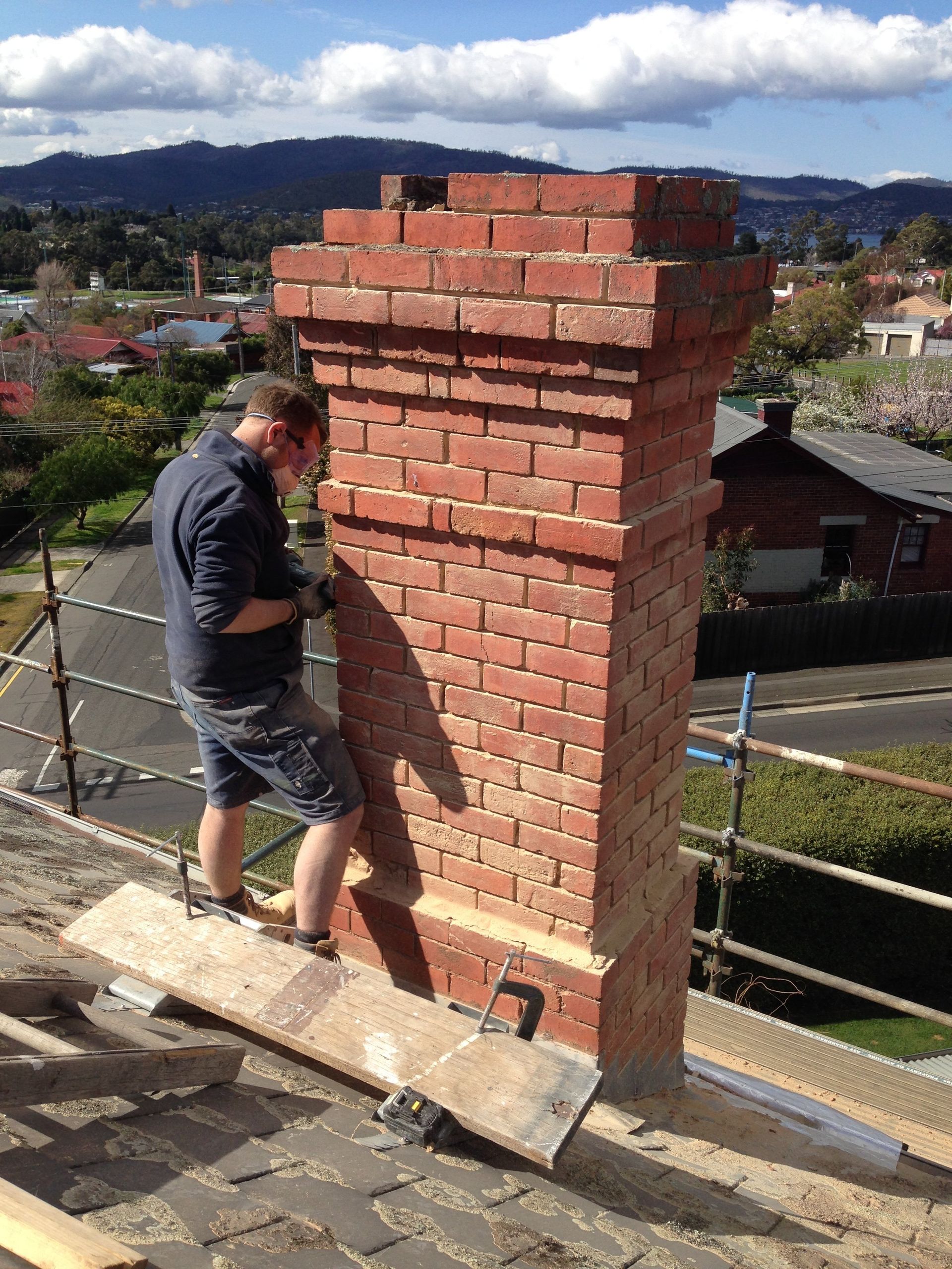 chimney repointing tuck pointing  Heritage and slate roofing hobart australia