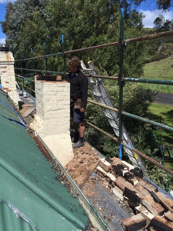 chimney removal and chimney restoration heritage slate roofing hobart australia