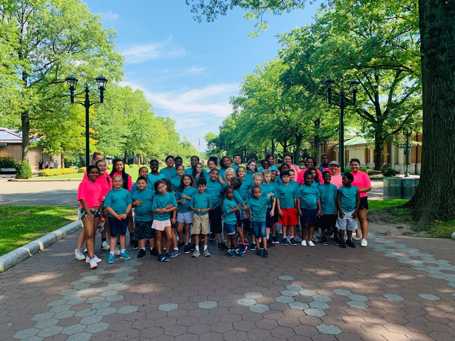 group photo of campers and counselors