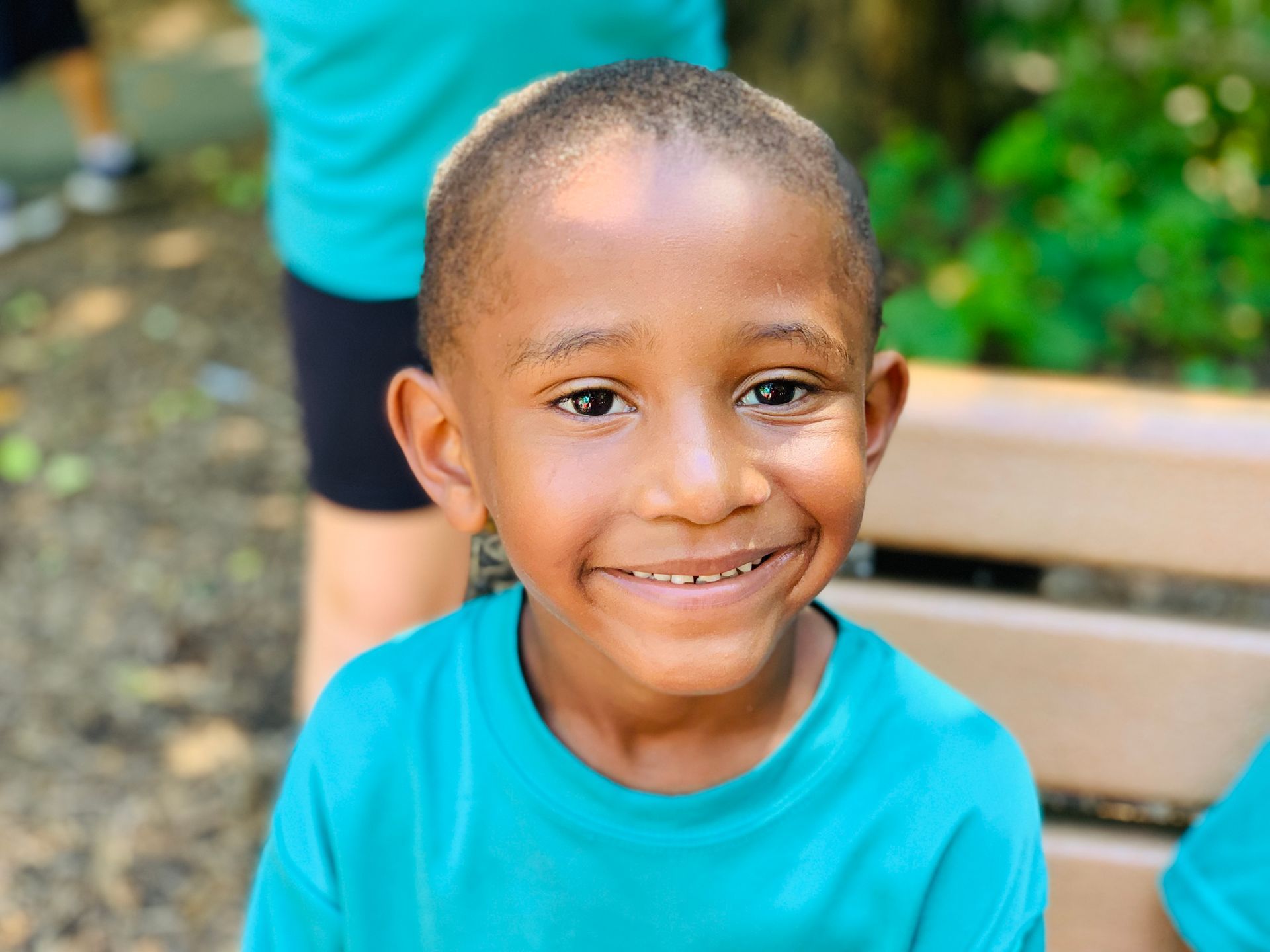 5 year old camper smiling