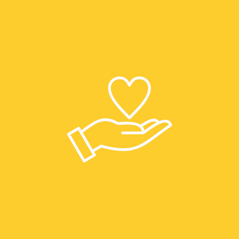 volunteer icon of a hand holding a heart