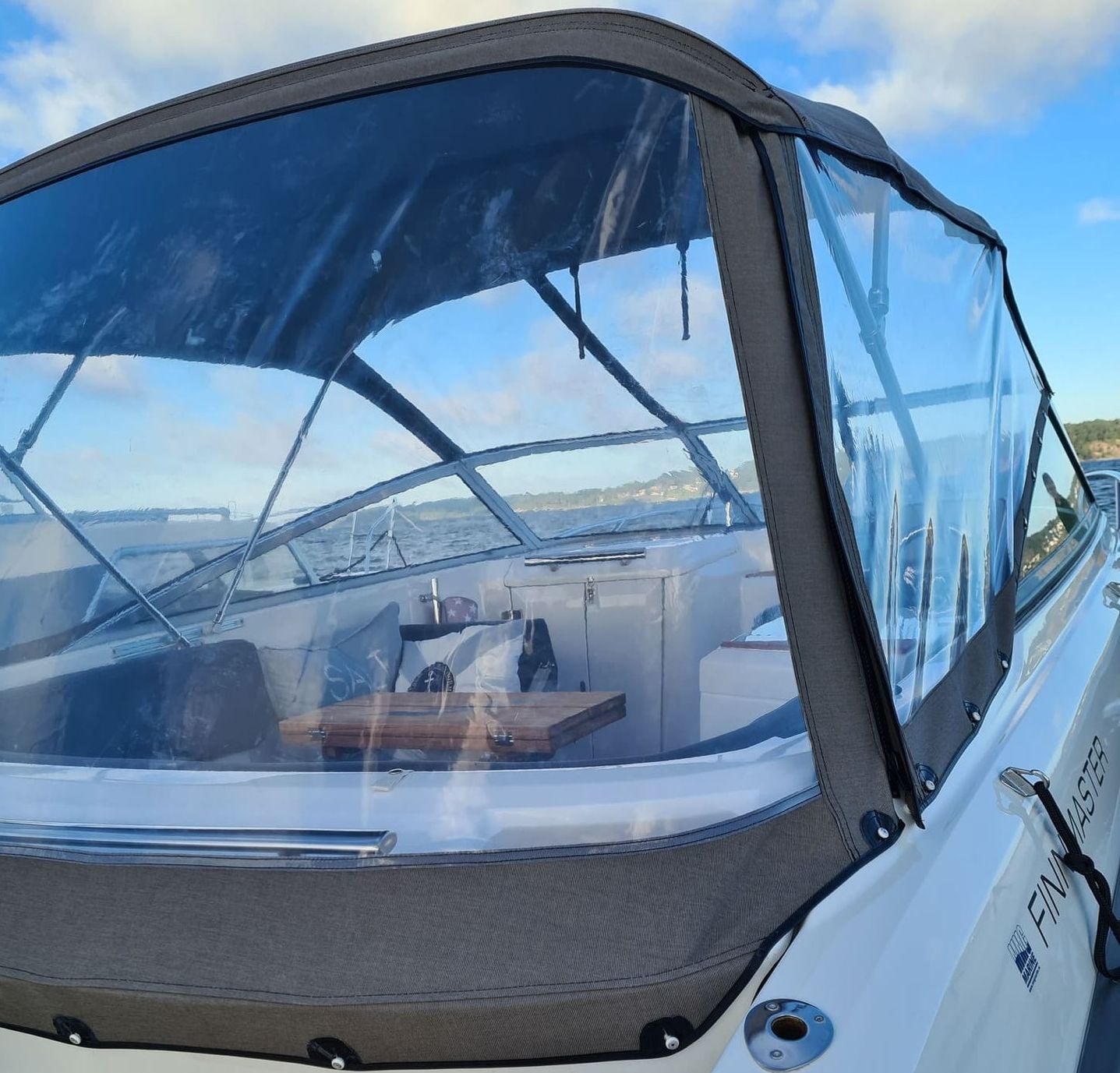 Bimini Top of a boat after Canvas Repair Long Beach, CA