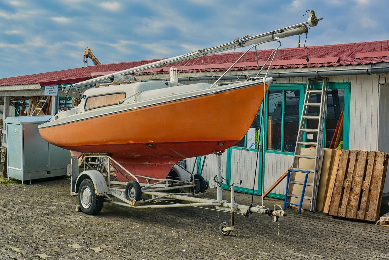 sailboat on trailer