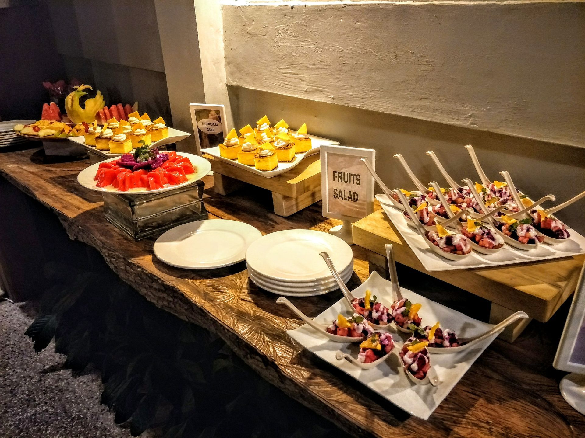 There are many different types of food on the table.