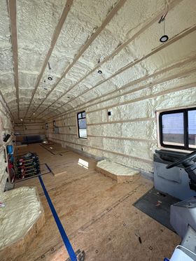 A room with a lot of foam on the ceiling and walls.