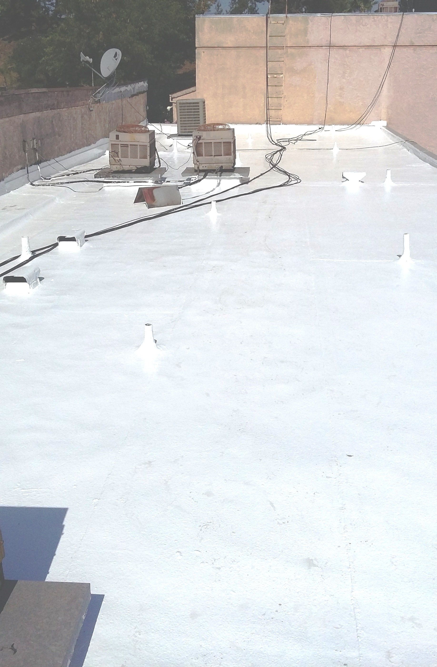 Commercial Roofing — White Commercial Roof With HVAC in Upland, CA