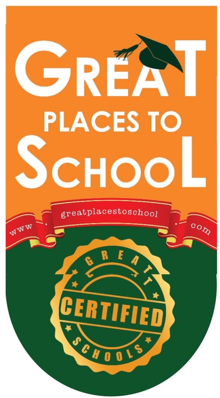 An orange sign that says great places to school