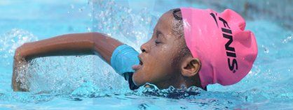 A girl swimming